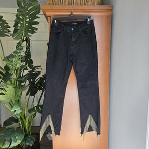Juliette Black Fringed Women's Jeans